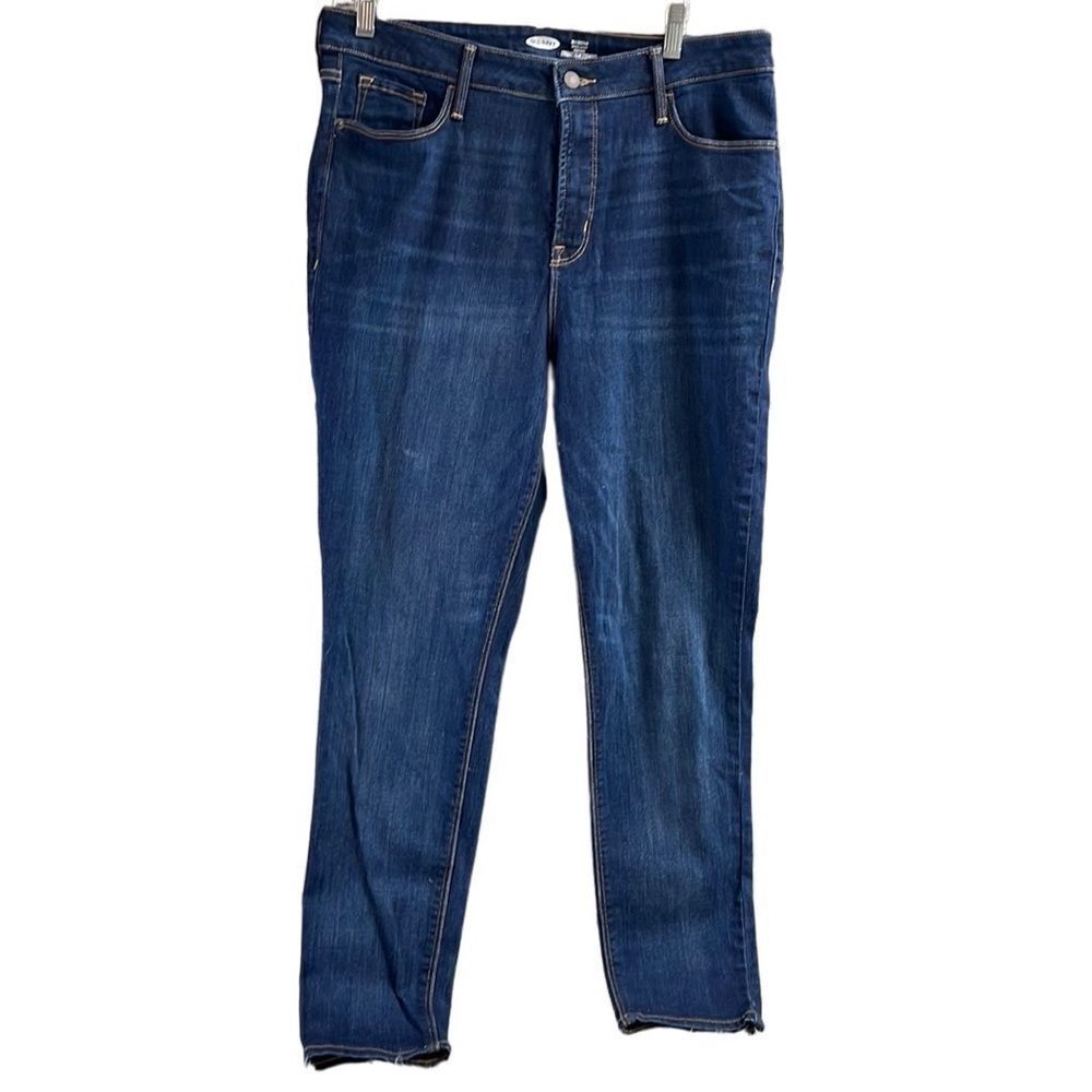 OLD NAVY Ladies Rockstar Super Skinny High Rise Dark Blue Denim Jeans Size 16